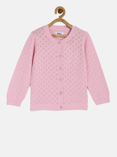 

Akiva Girls Pink Self Design Top