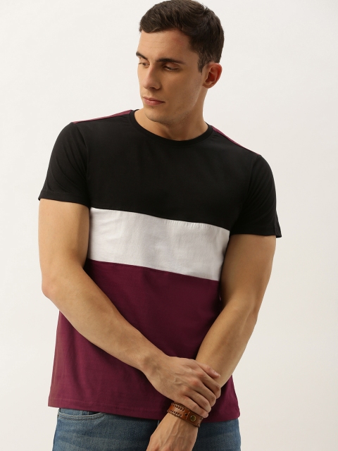 

DILLINGER Men Black & Red Colourblocked Round Neck T-shirt