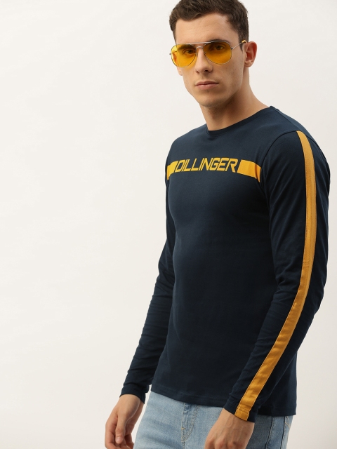 

DILLINGER Men Navy Blue Printed Round Neck T-shirt