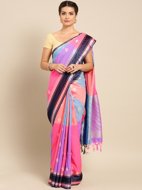 

Varkala Silk Sarees Multicoloured Pure Silk Woven Design Banarasi Saree, Multi