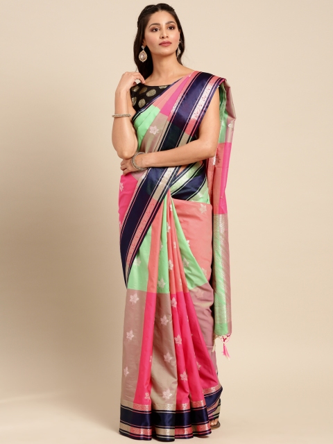 

Varkala Silk Sarees Multicoloured Katan Pure Silk Woven Design Banarasi Saree, Multi