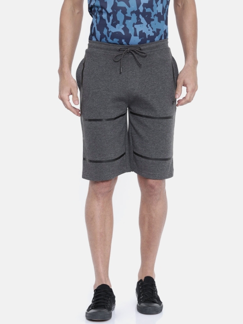

Proline Active Men Charcoal Grey & Black Printed Narrow Fit Sports Shorts