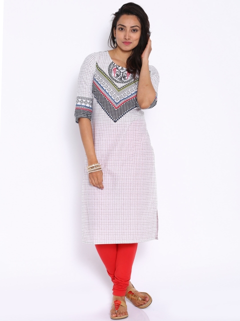 

Aurelia White Printed Kurta