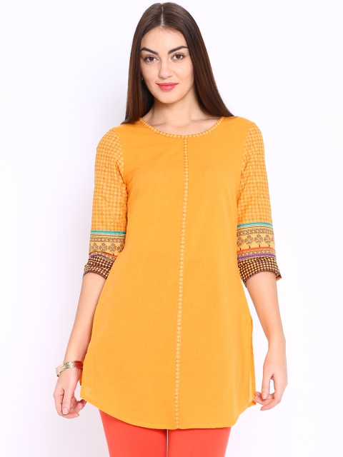

Aurelia Yellow Printed Kurti