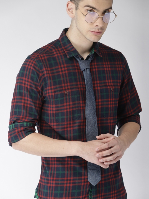 

Harvard Men Blue & Red Checked Casual Shirt