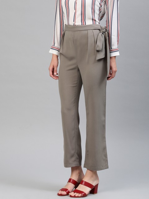 

EMBLAZE Women Grey Slim Fit Solid Formal Trousers