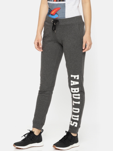 

Slumber Jill Athleisure Women Charcoal Grey Printed Joggers
