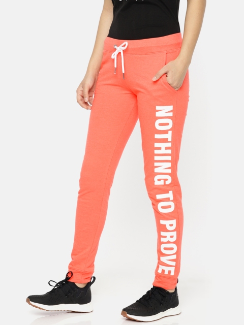 

Slumber Jill Athleisure Women Coral Pink Printed Joggers