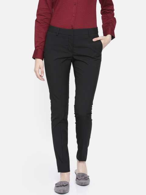 

Park Avenue Woman Women Black Tapered Fit Solid Formal Trousers