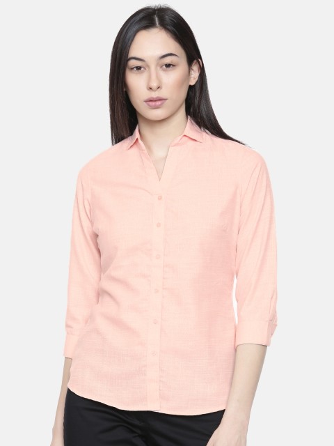 

Park Avenue Women Orange Solid Casual Shirt