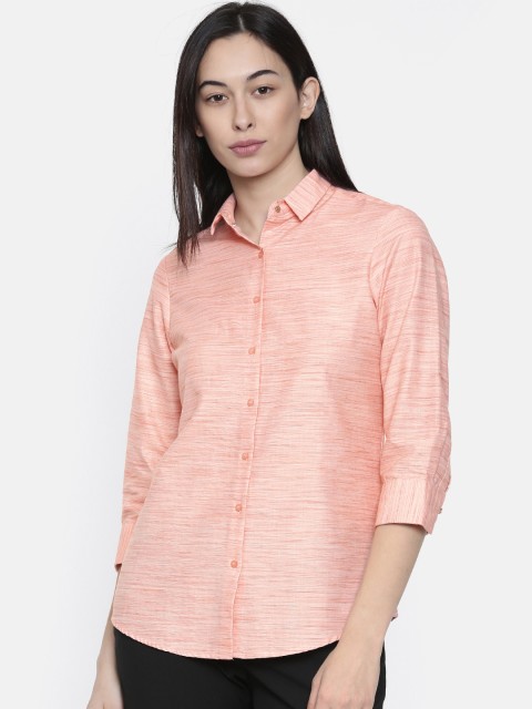 

Park Avenue Woman Women Orange Regular Fit Solid Formal Shirt