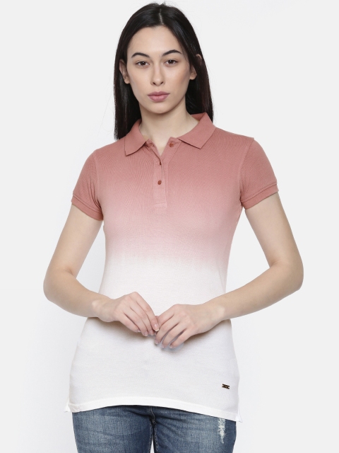 

Park Avenue Woman Women Mauve Dyed Polo Collar T-shirt