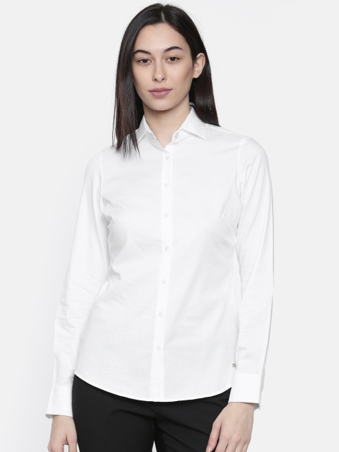 

Park Avenue Woman Women White Nancy Regular Fit Self Design Formal Shirt