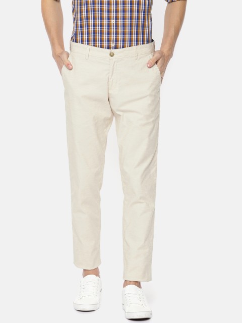 

Parx Men Beige Tapered Fit Solid Regular Trousers