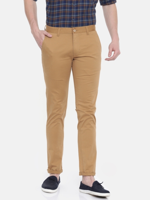 

Parx Men Khaki Brown Tapered Fit Low-Rise Solid Chinos