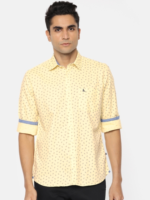 

Parx Men Yellow & Black Slim Fit Printed Casual Shirt