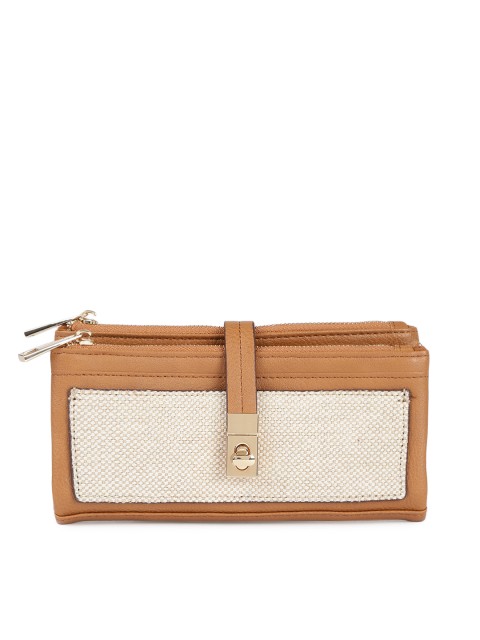 

Accessorize Women Brown & Off White Colourblocked Two Fold Wallet