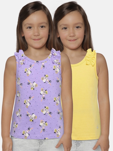 

United Colors of Benetton Girls Pack of 2 Tops, Purple