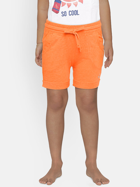 

United Colors of Benetton Girls Orange Solid Regular Shorts