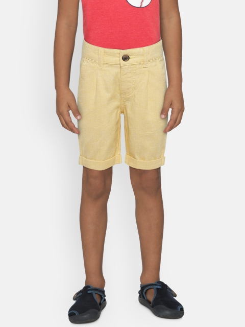 

United Colors of Benetton Boys Yellow Solid Regular Fit Shorts
