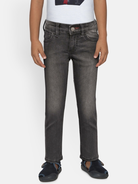 

United Colors of Benetton Boys Grey Slim Fit Mid-Rise Clean Look Stretchable Jeans