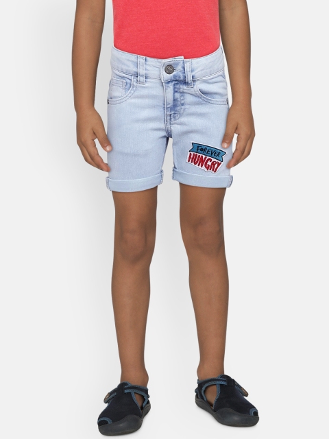 

United Colors of Benetton Boys Blue Washed Regular Fit Denim Shorts