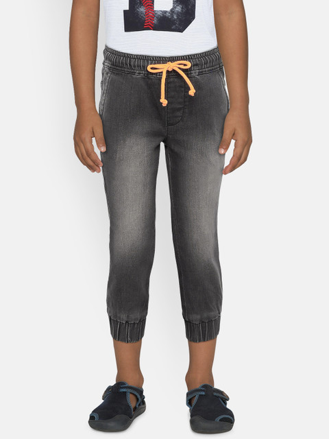 

United Colors of Benetton Boys Grey Regular Fit Faded Joggers
