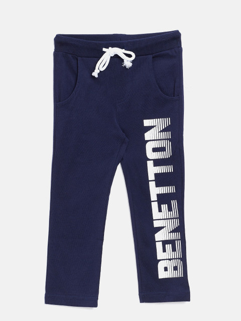 

United Colors of Benetton Boys Navy Printed Track Pants, Navy blue