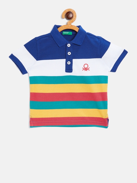 

United Colors of Benetton Boys Multicoloured Striped Polo Collar T-shirt, Multi