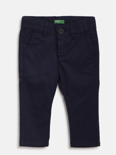 

United Colors of Benetton Boys Navy Regular Fit Printed Trousers, Navy blue