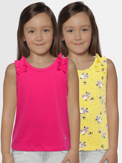 

United Colors of Benetton Girls Pack of 2 Tops, Pink