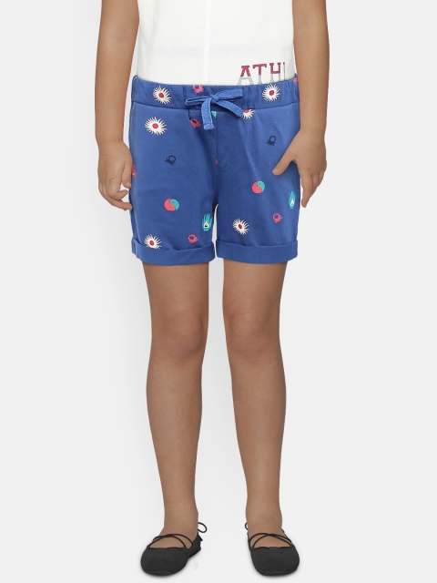 

United Colors of Benetton Boys Blue Printed Regular Fit Shorts