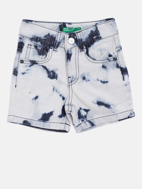 

United Colors of Benetton Boys Blue Washed Regular Fit Denim Shorts
