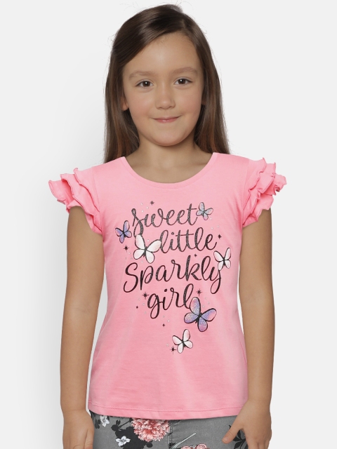 

United Colors of Benetton Girls Pink Printed Top
