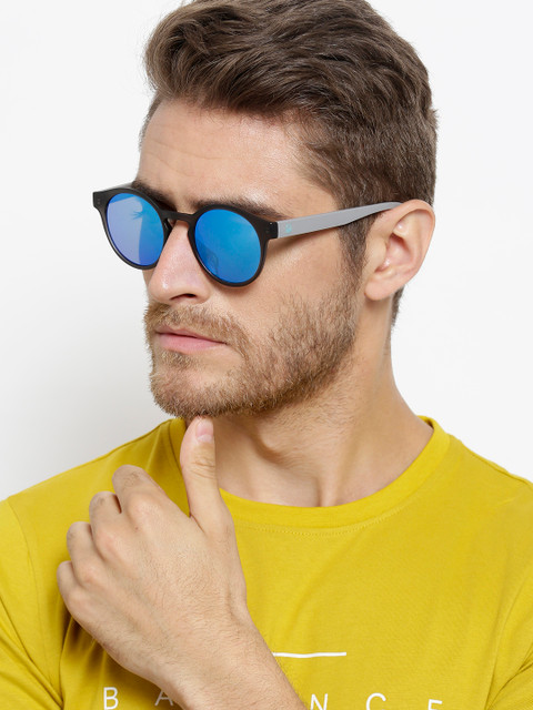 

United Colors of Benetton Unisex Mirrored Oval Sunglasses BE5002MI910, Blue