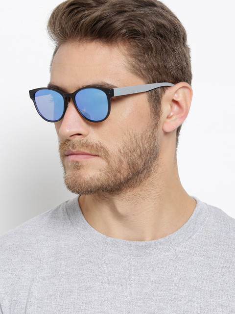 

United Colors of Benetton Unisex Mirrored Oval Sunglasses BE5012MI910, Blue