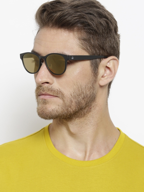 

United Colors of Benetton Unisex Mirrored Oval Sunglasses BE5012MI001, Brown
