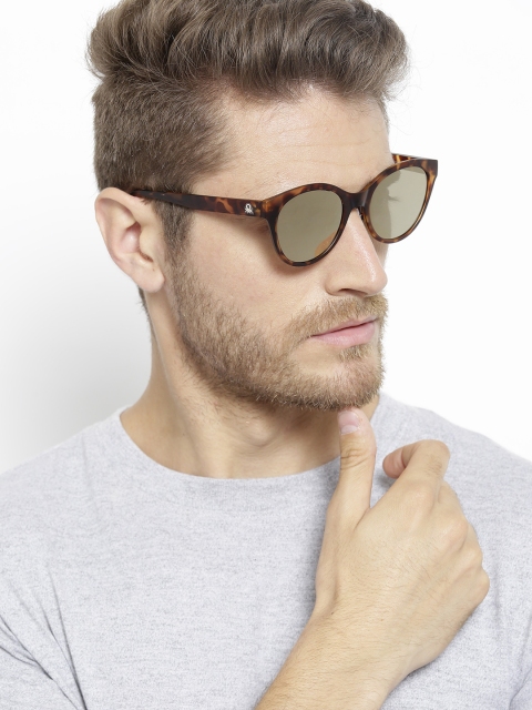 

United Colors of Benetton Unisex Mirrored Oval Sunglasses BE5008MI112, Gold