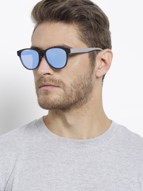 

United Colors of Benetton Unisex Mirrored Oval Sunglasses BE5011MI910, Blue