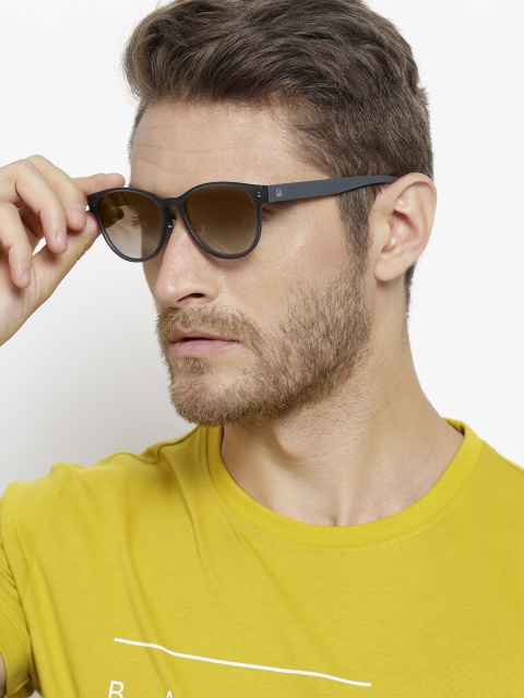 

United Colors of Benetton Unisex Mirrored Oval Sunglasses BE5012MI921, Brown