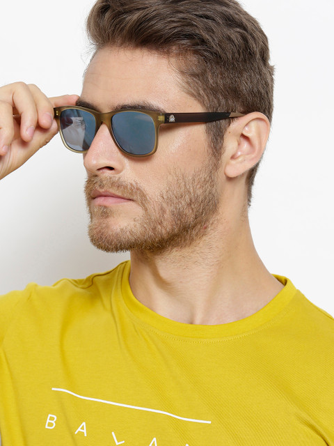 

United Colors of Benetton Unisex Mirrored Rectangle Sunglasses BE5005MI506, Blue