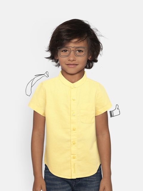 

United Colors of Benetton Boys Yellow Regular Fit Solid Casual Shirt