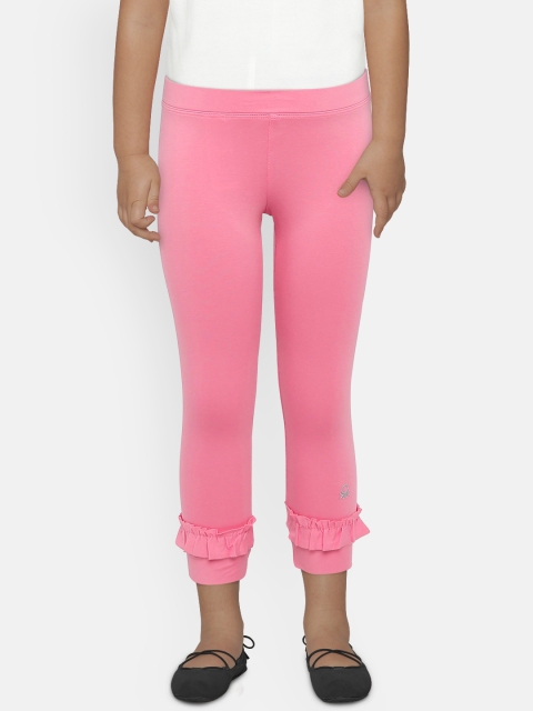 

United Colors of Benetton Girls Pink Solid Leggings