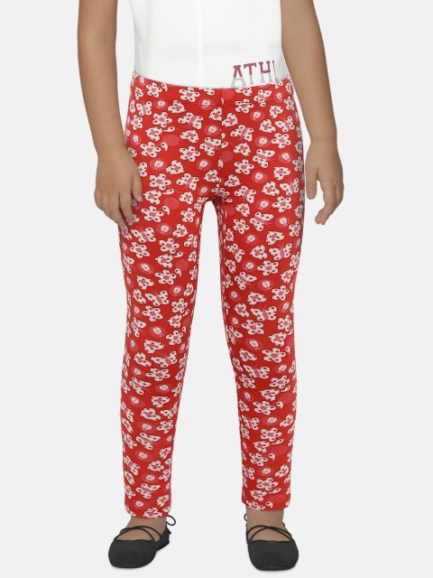 

United Colors of Benetton Girls Red & White Printed Leggings