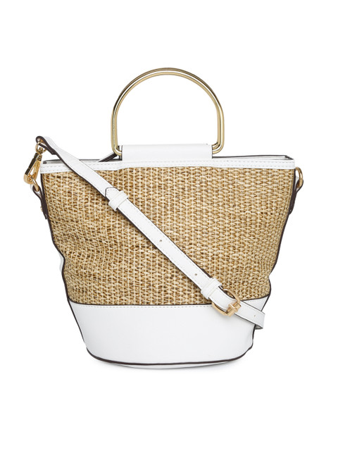 

Accessorize White & Brown Woven Design Handheld Bag
