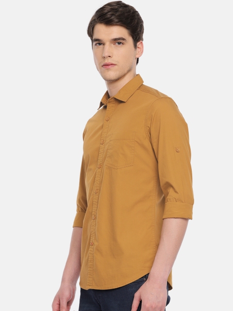 

HERE&NOW Men Khaki Slim Fit Solid Casual Shirt
