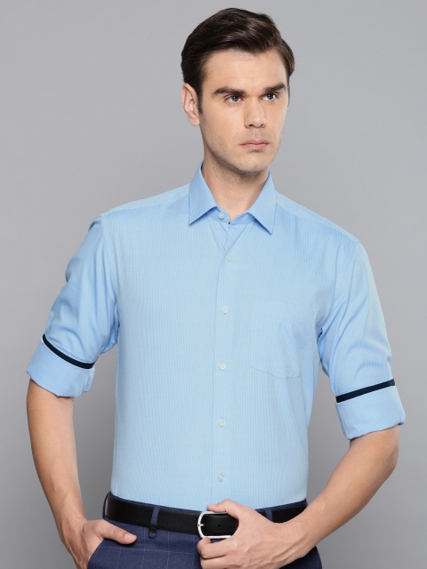 

Louis Philippe Men Blue Slim Fit Striped Formal Shirt