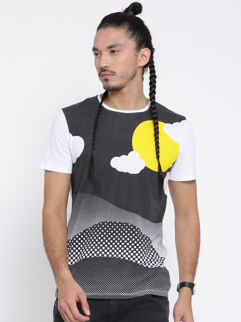 

United Colors of Benetton Charcoal Grey Printed T-shirt