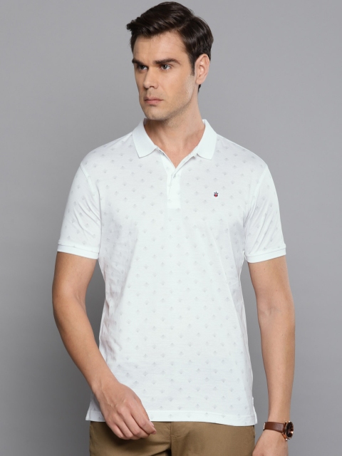

Louis Philippe Sport Men White Printed Polo Collar T-shirt