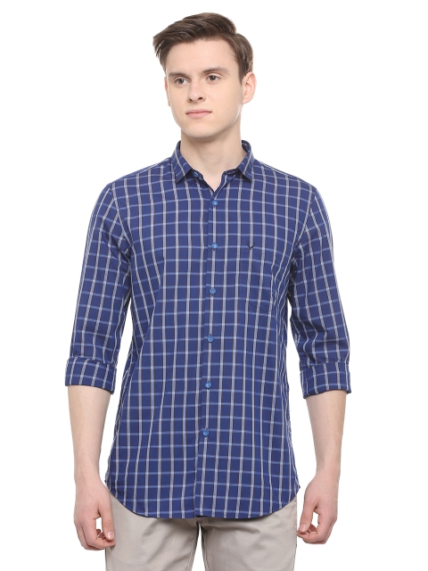 

Allen Solly Men Blue Slim Fit Checked Casual Shirt